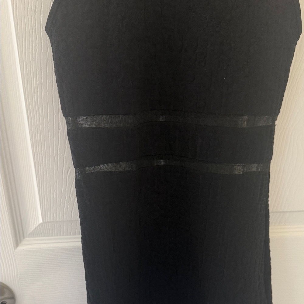 Black Sleeveless High Neck Bodycon Dress - Picture 4 of 5